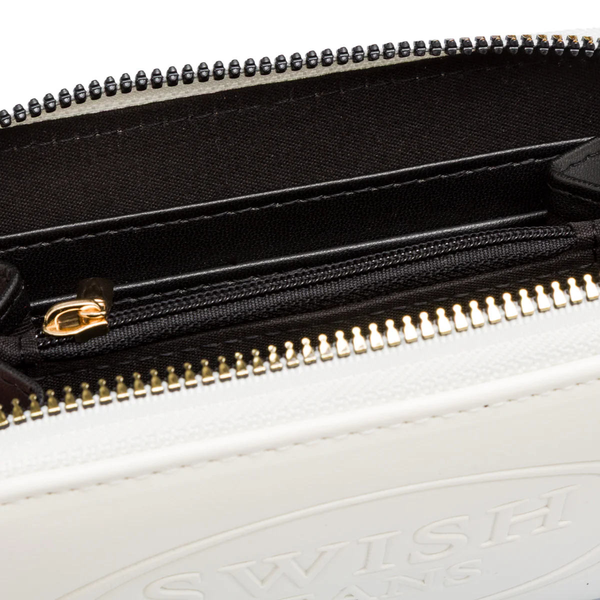 Portafoglio bianco da Donna con zip e logo Swish Jeans - Image 4