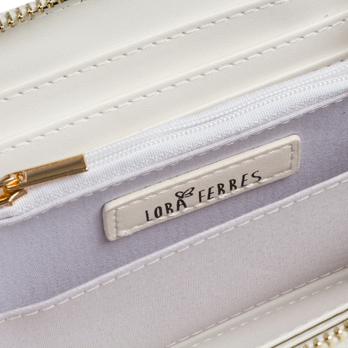 Portafoglio bianco off-white da donna Lora Ferres - Image 4