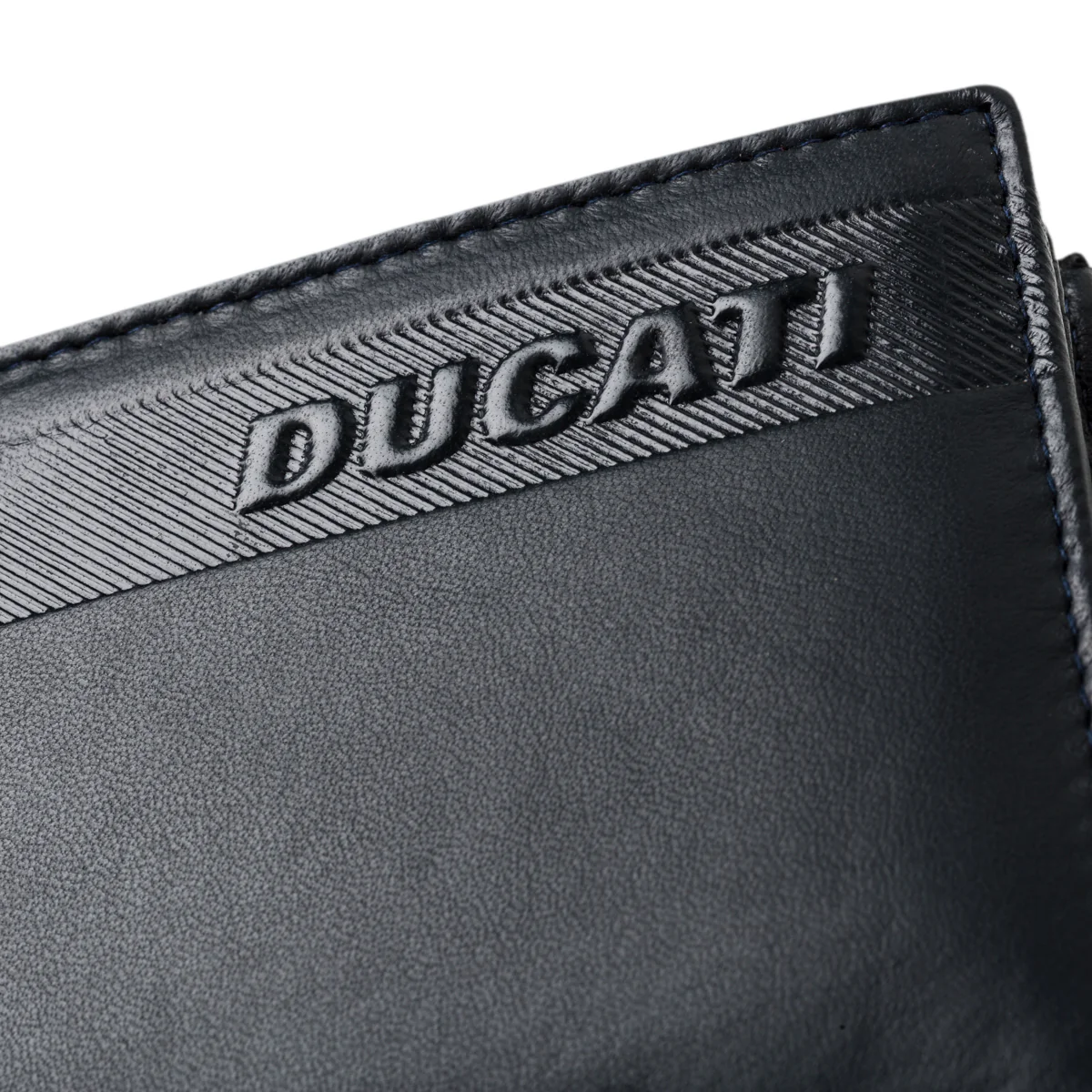 Portafoglio blu in pelle Ducati