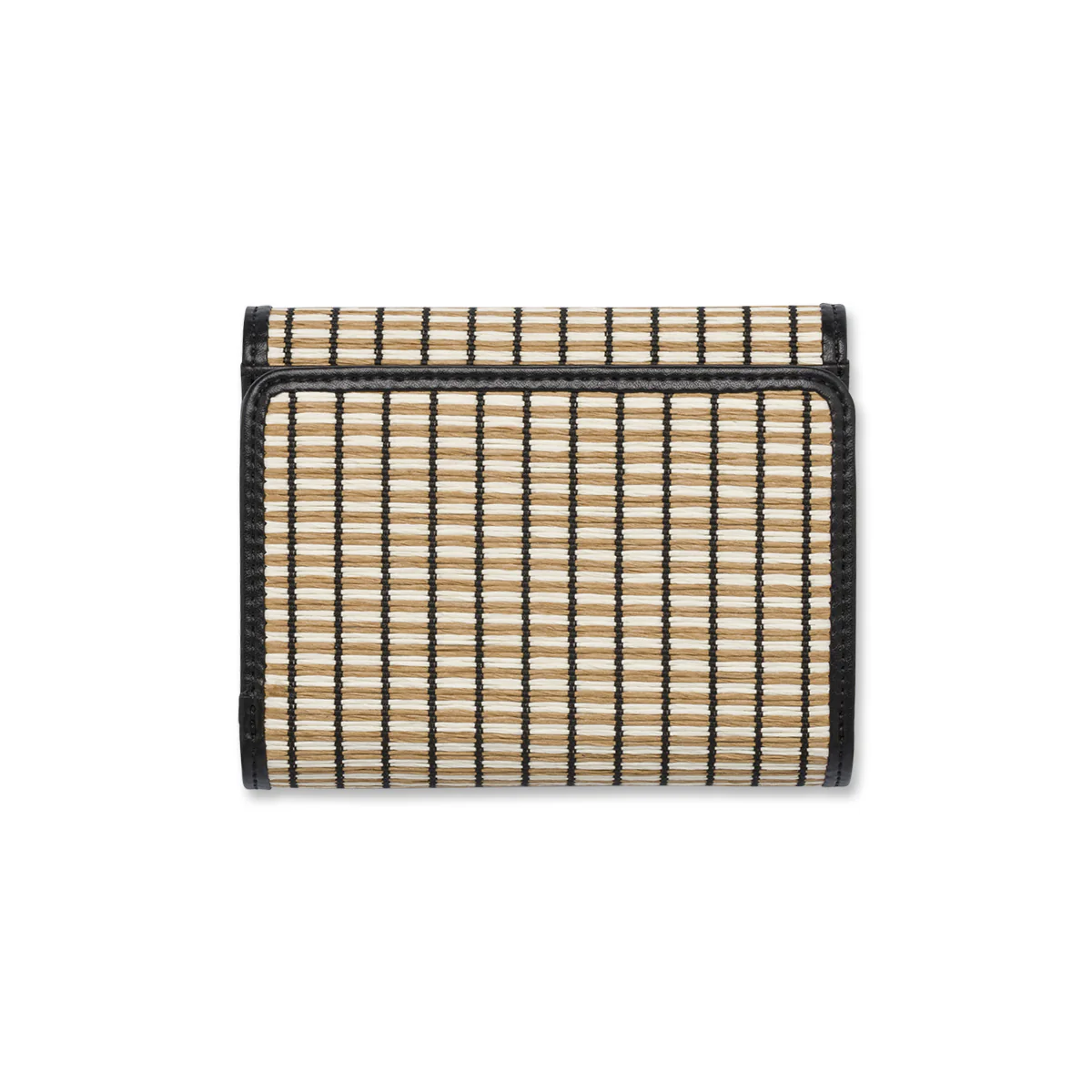Portafoglio da Donna a righe effetto paglia nero e beige Lora Ferres - Image 2