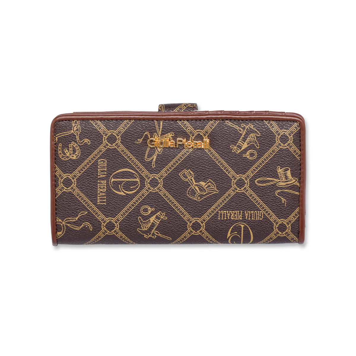 Portafoglio da donna Giulia Pieralli marrone a fantasia con monogram - Image 3