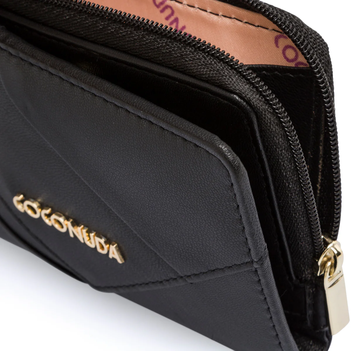 Portafoglio da donna in pelle nero con logo Coconuda - Image 4