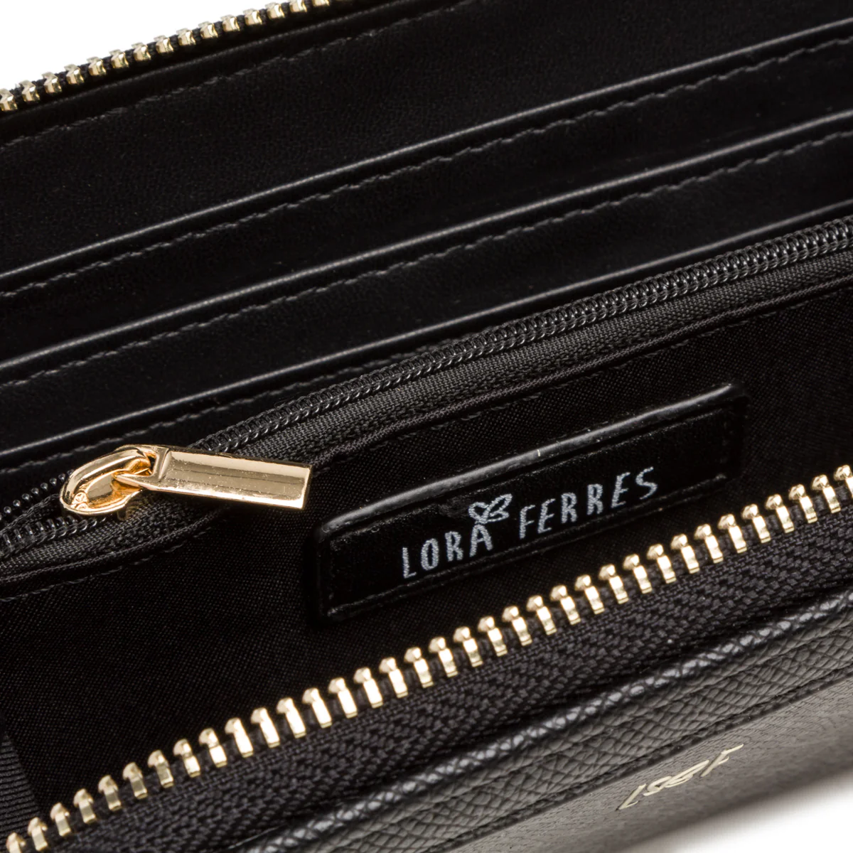 Portafoglio da donna Lora Ferres marrone con logo - Image 4
