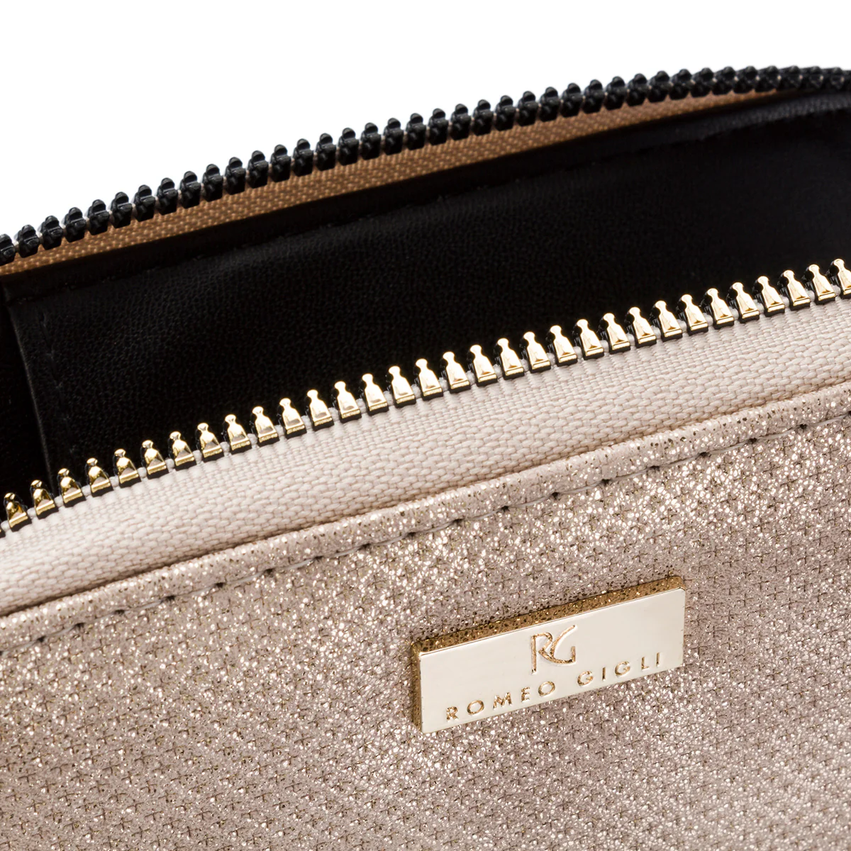 Portafoglio da donna oro con glitter e logo Romeo Gigli - Image 5
