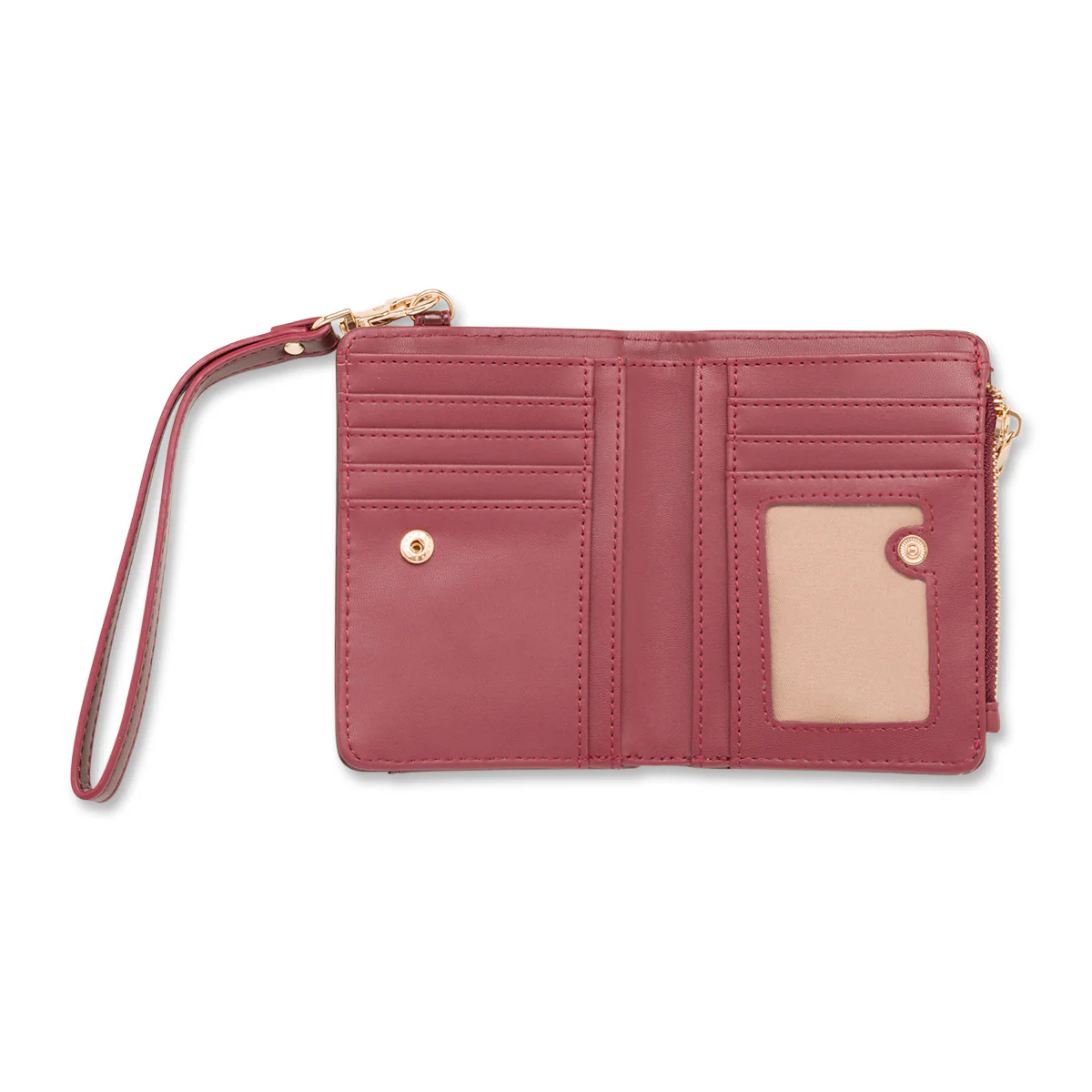 Portafoglio da donna rosso bordeaux con logo Lora Ferres - Image 3
