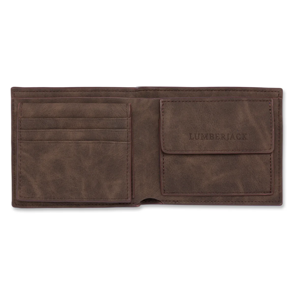 Portafoglio da uomo marrone con logo metallico Lumberjack - Image 3