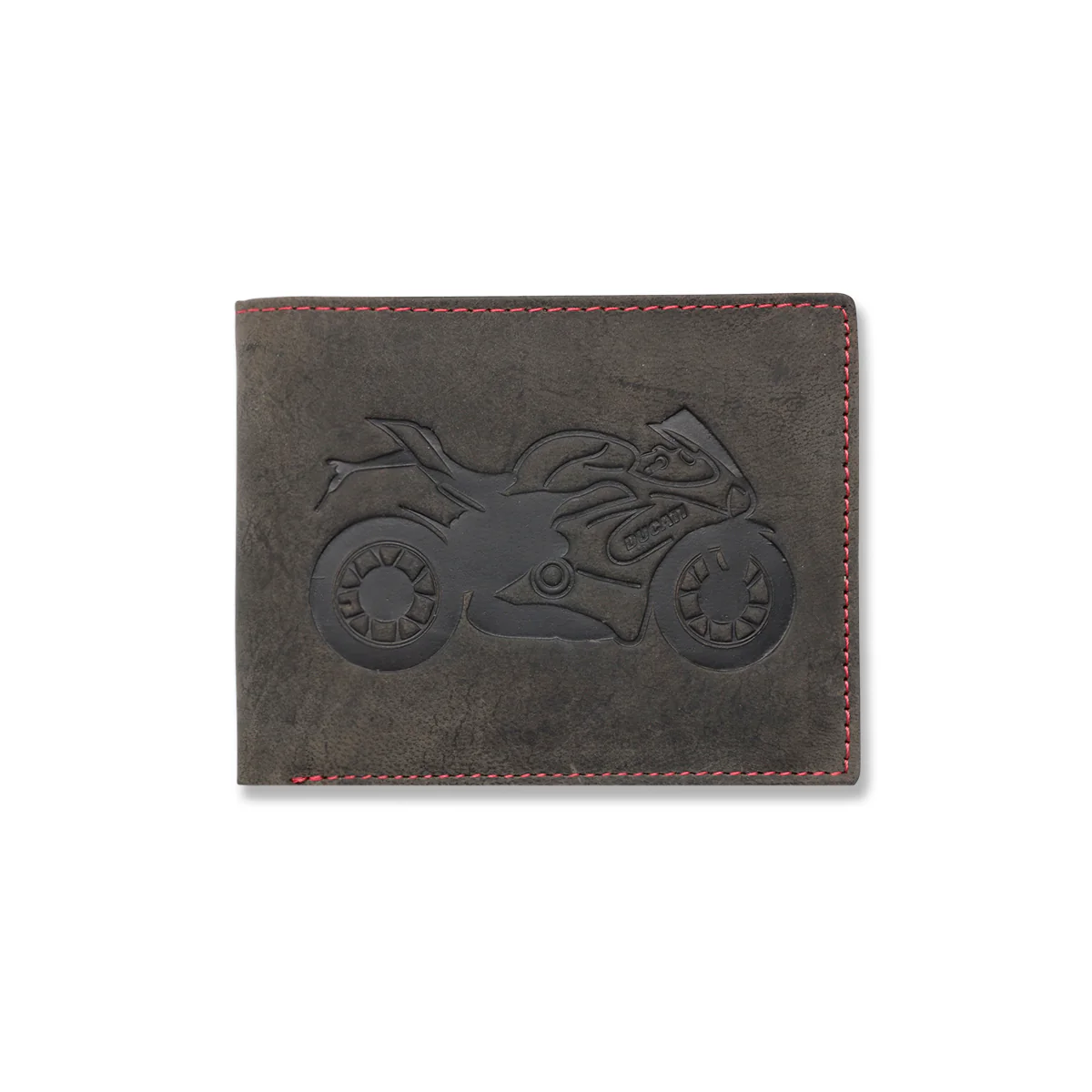Portafoglio grigio in pelle da uomo Ducati