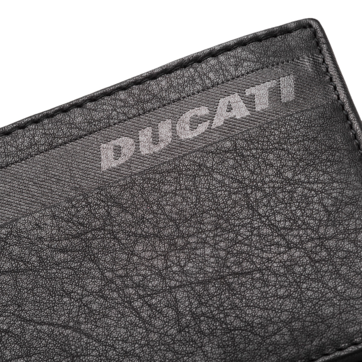 Portafoglio nero in pelle con logo Ducati