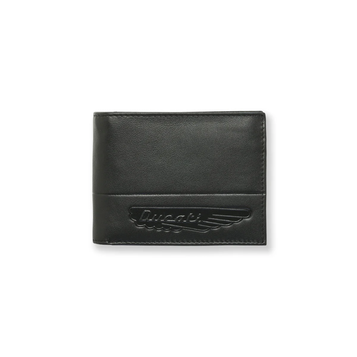Portafoglio nero in pelle con logo Ducati - Image 2