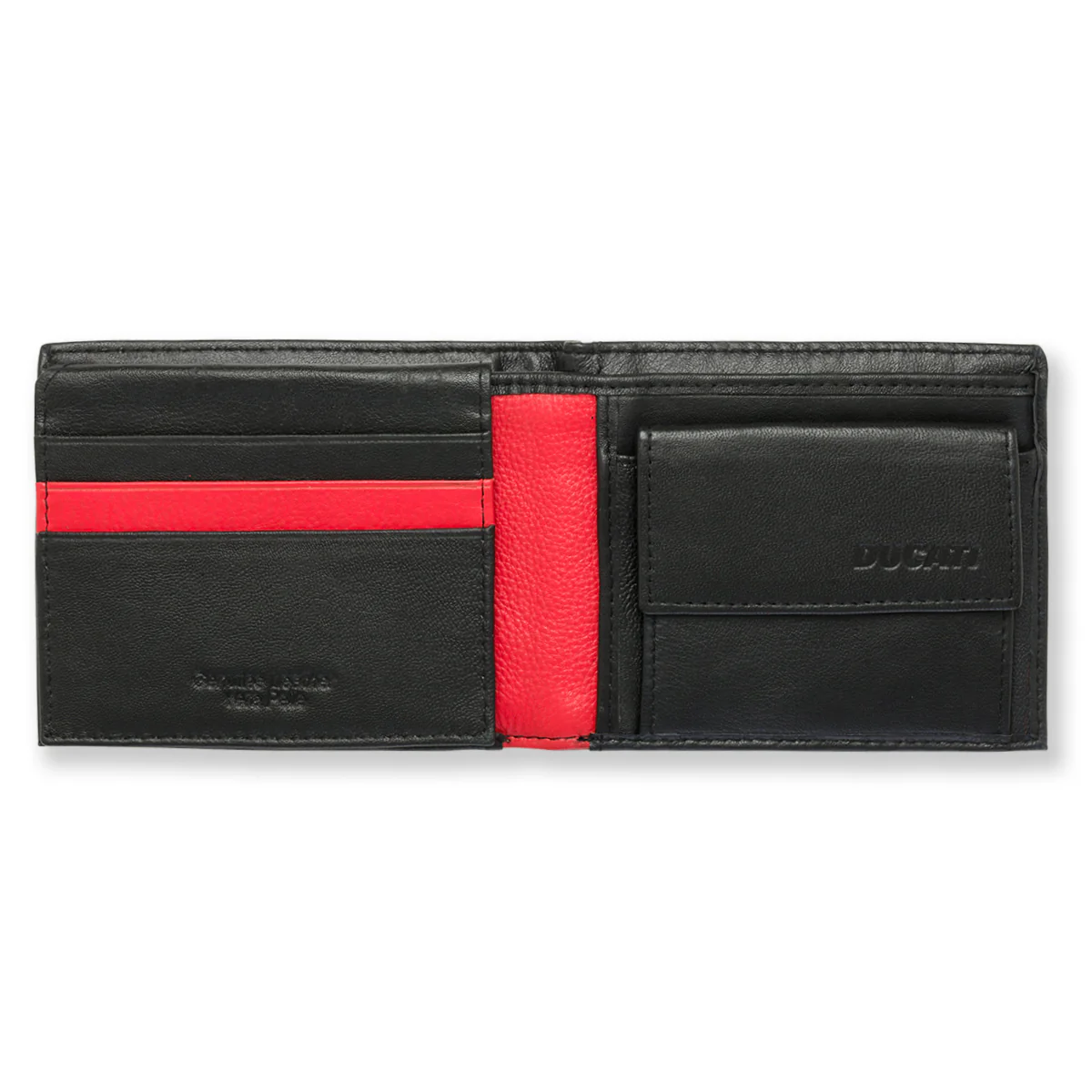Portafoglio nero in pelle con logo Ducati - Image 3