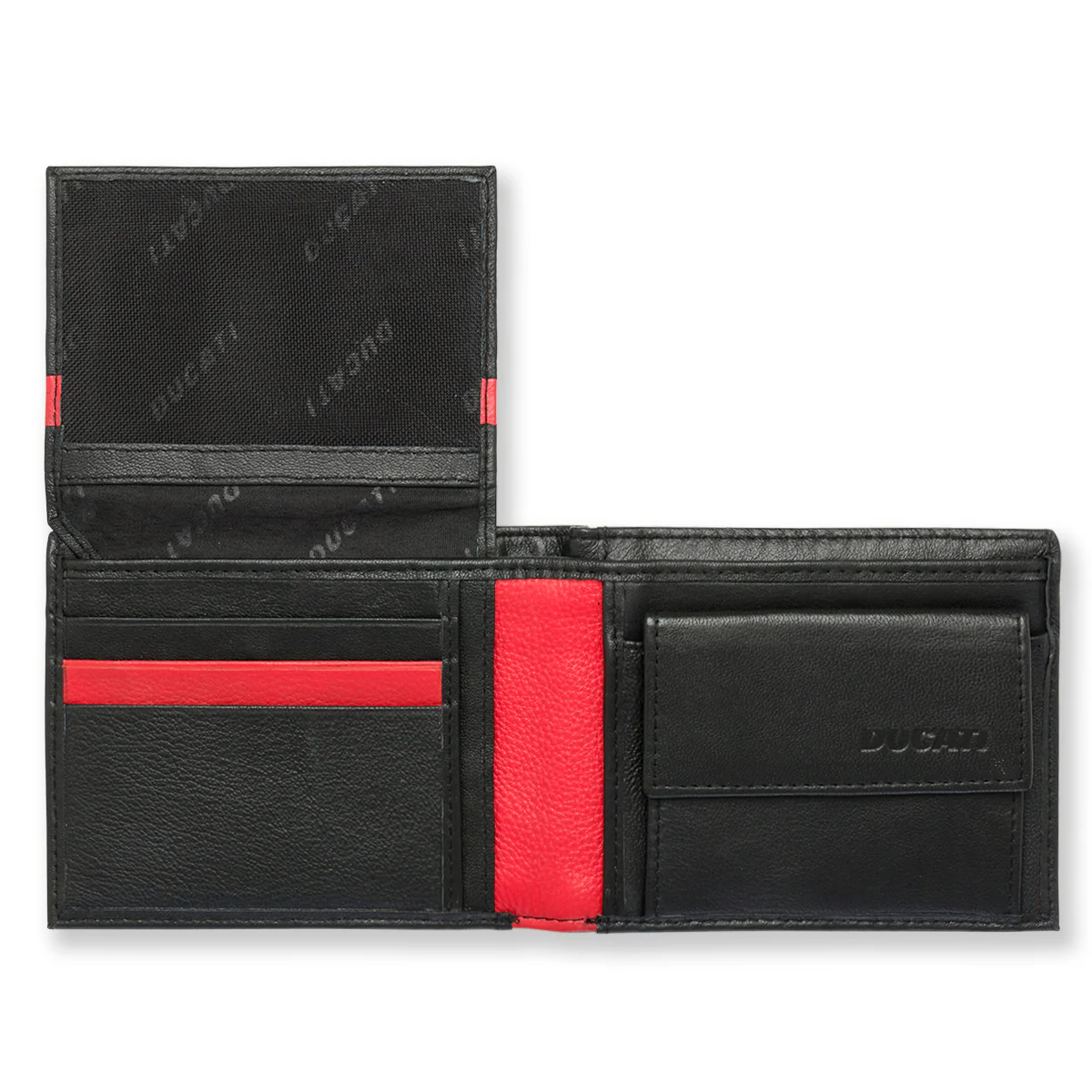 Portafoglio nero in pelle con logo Ducati - Image 4