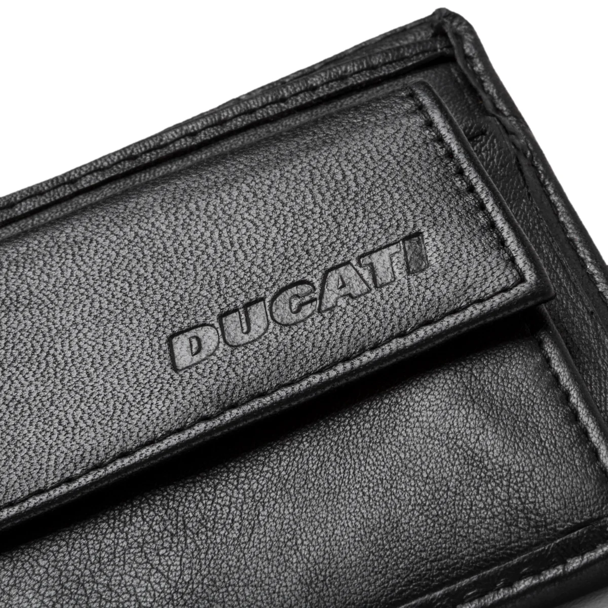 Portafoglio nero in pelle con logo Ducati - Image 5