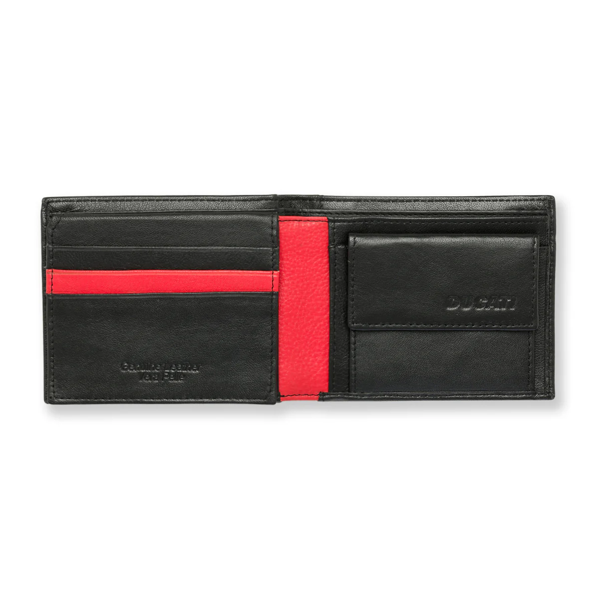 Portafoglio nero in pelle con logo Ducati - Image 3