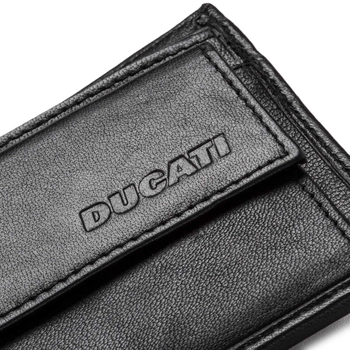 Portafoglio nero in pelle con logo Ducati - Image 5