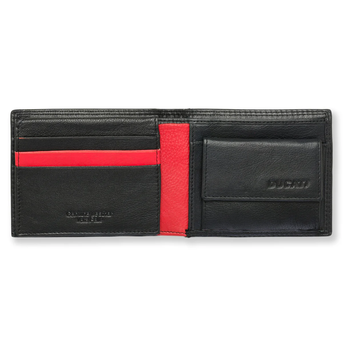 Portafoglio nero in pelle con logo Ducati - Image 3
