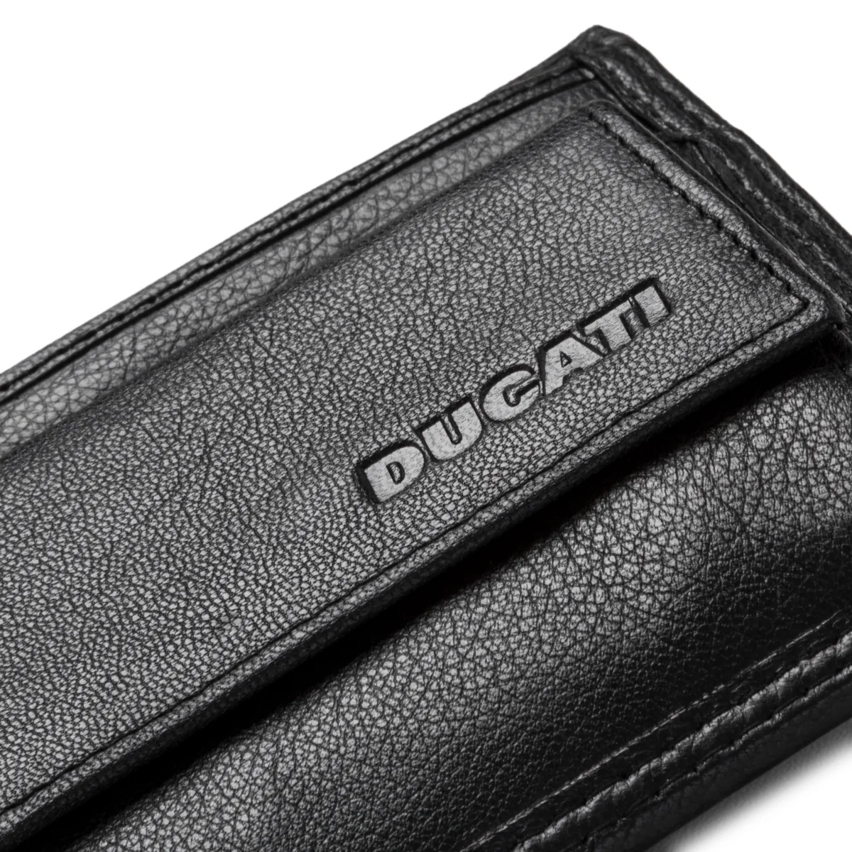 Portafoglio nero in pelle con logo Ducati - Image 5
