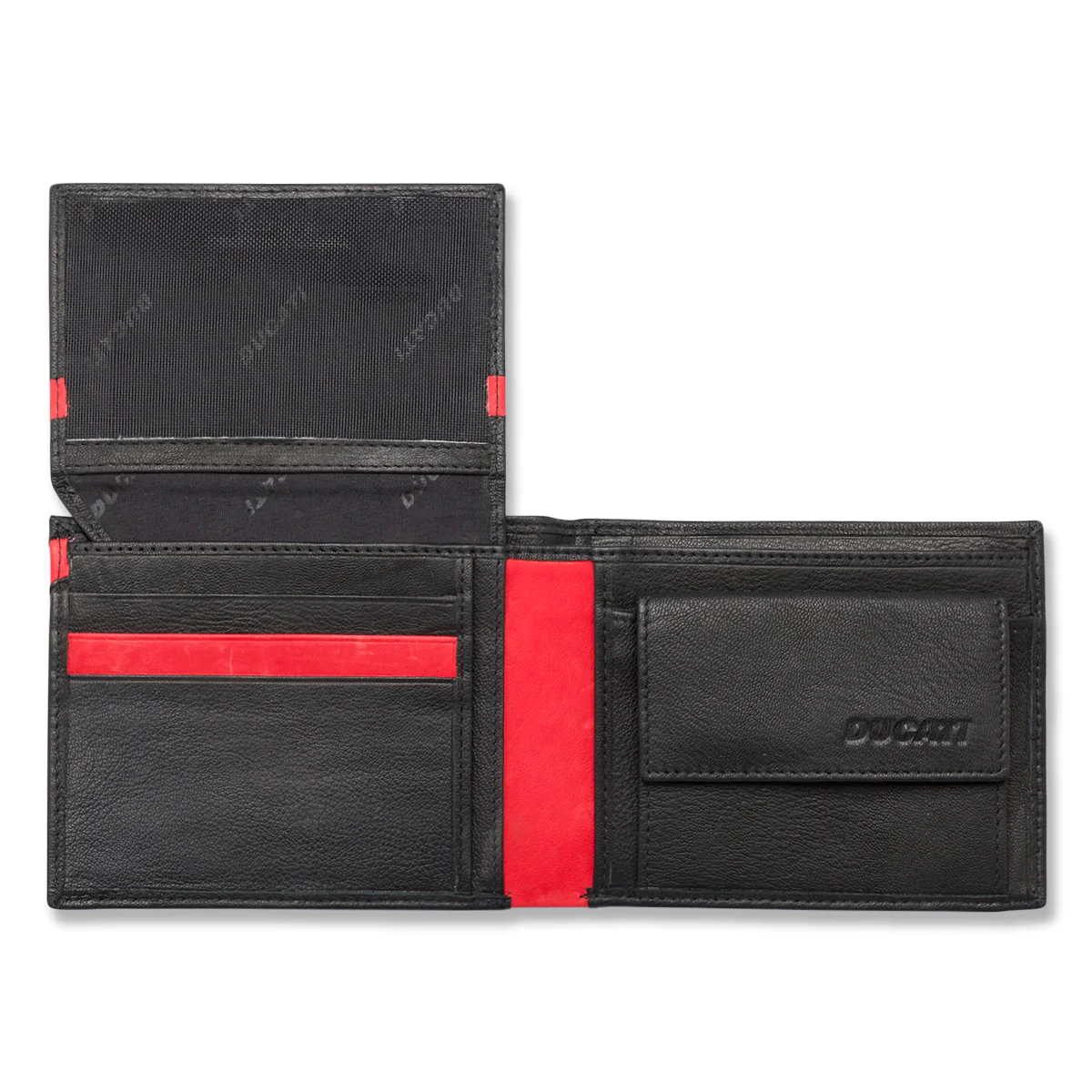 Portafoglio nero in pelle da uomo Ducati - Image 3