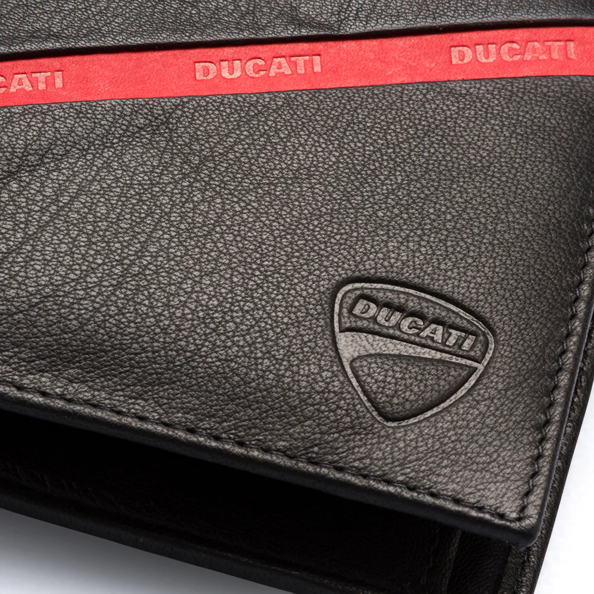Portafoglio nero in pelle da uomo Ducati - Image 4