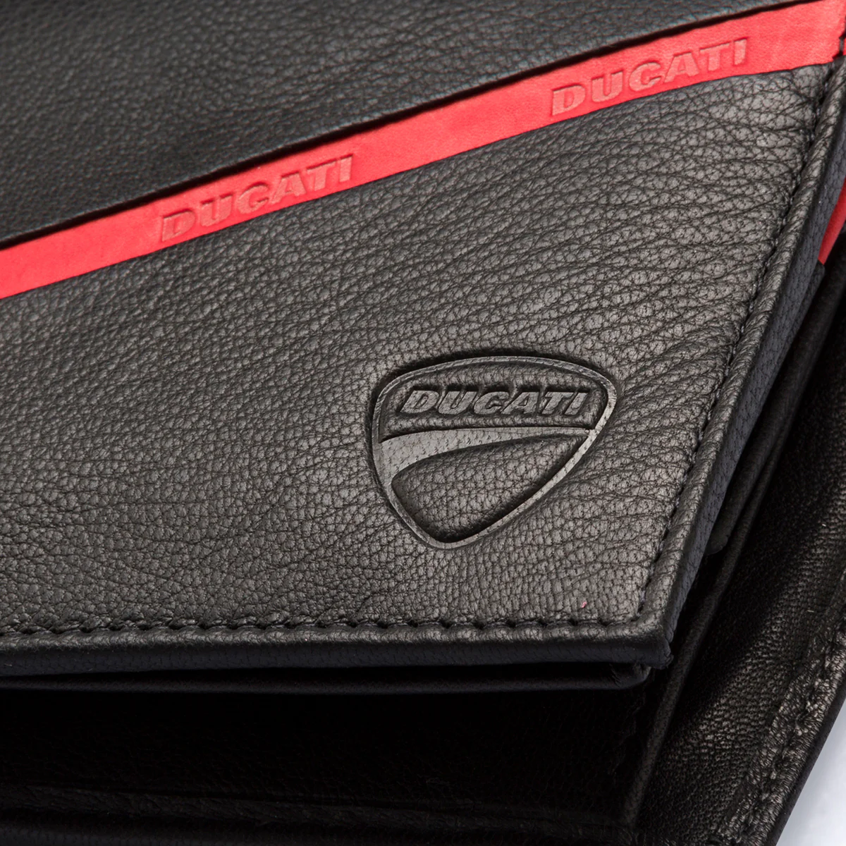 Portafoglio nero in pelle da uomo Ducati - Image 4
