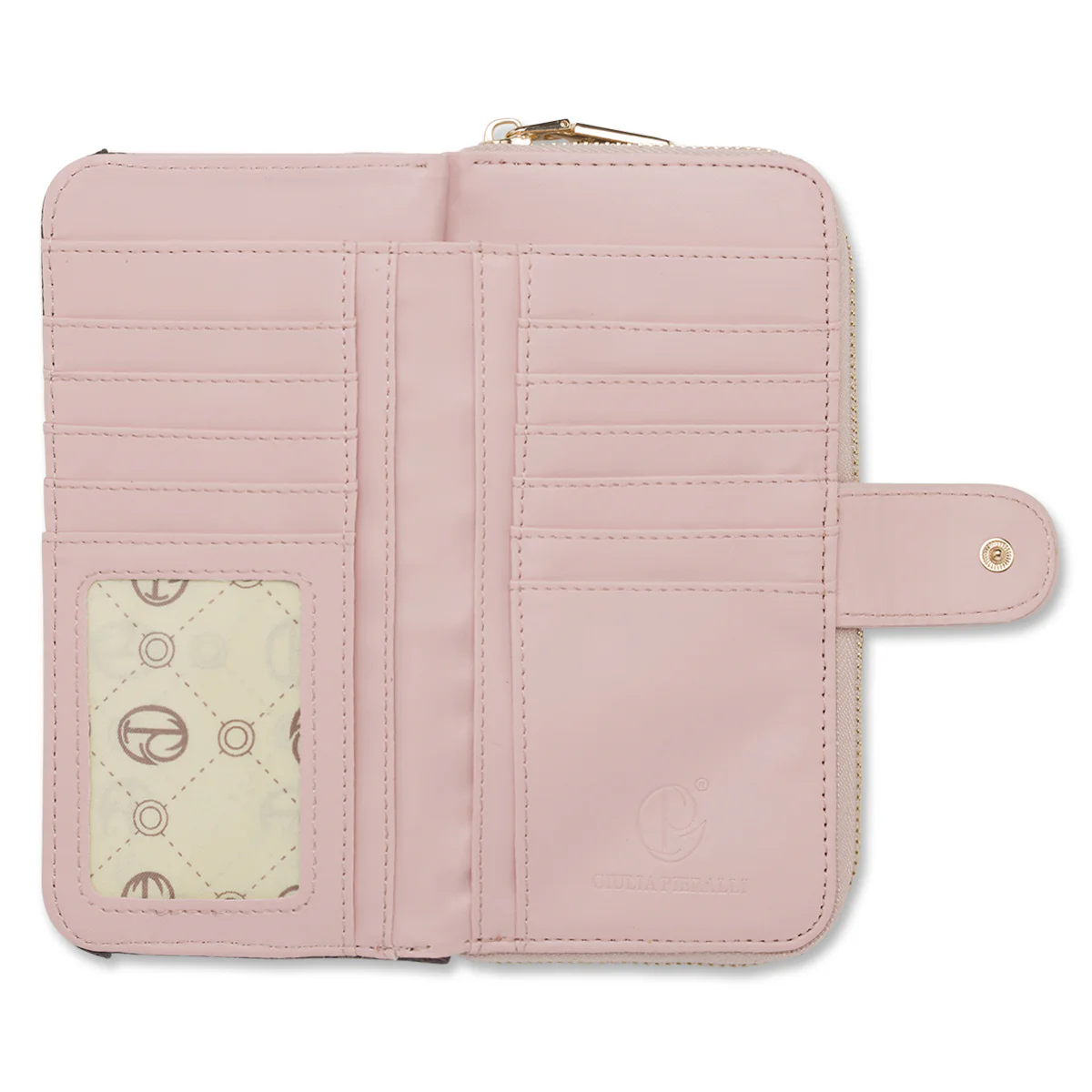 Portafoglio rosa da Donna con stampa monogram e zip Giulia Pieralli - Image 3