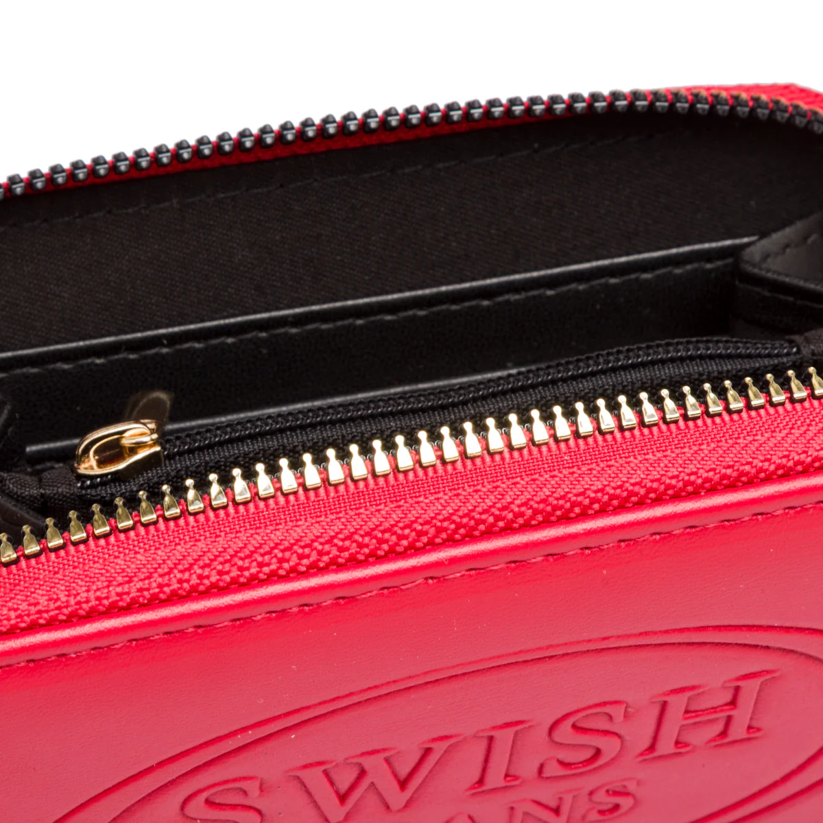 Portafoglio rosso da Donna con zip e logo Swish Jeans - Image 4