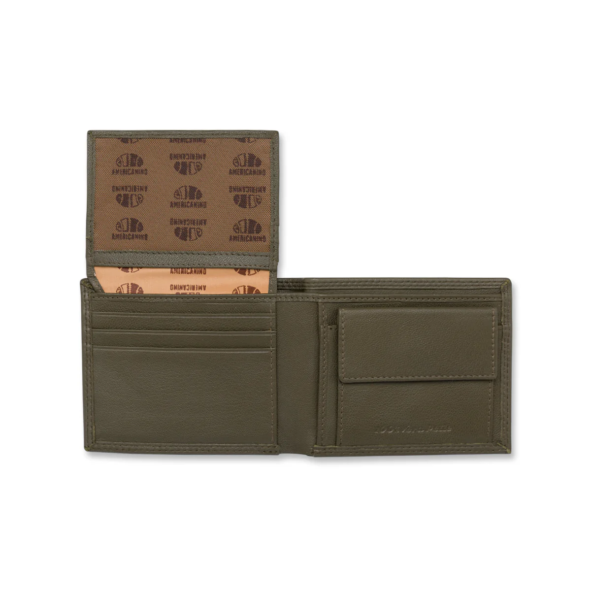 Portafoglio verde da Uomo in pelle con doppio scomparto Americanino - Image 4