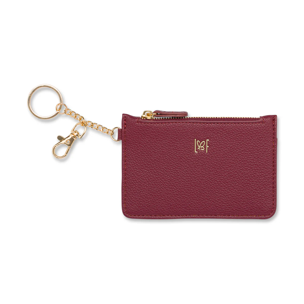 Portamonete con Chiusura a Zip Bordeaux da Donna Lora Ferres