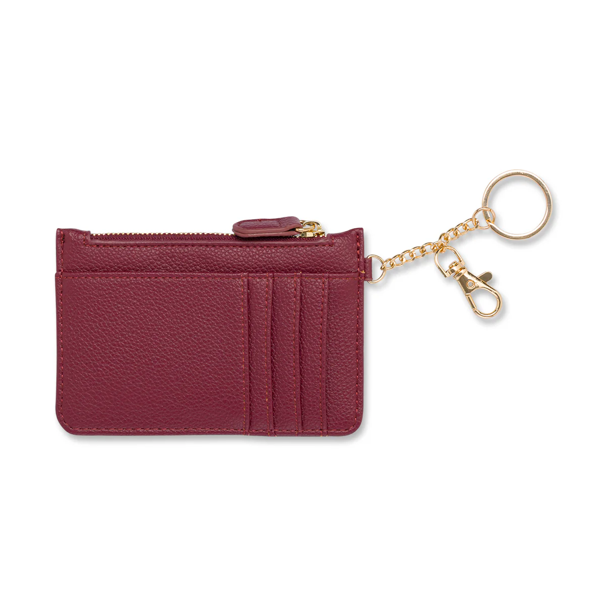 Portamonete con Chiusura a Zip Bordeaux da Donna Lora Ferres - Image 2