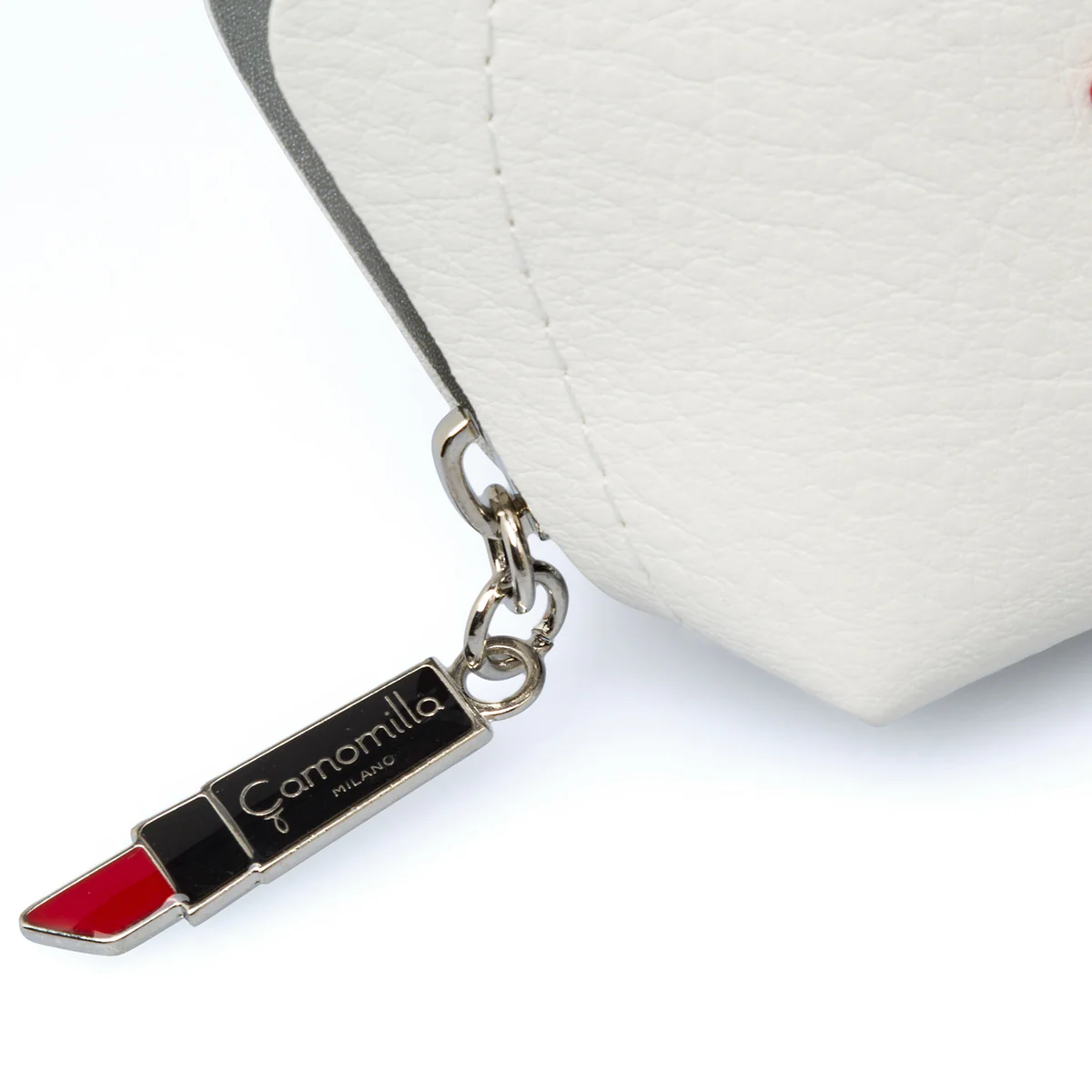 Pouch bianca da donna con chiusura a zip Camomilla Milano - Image 4