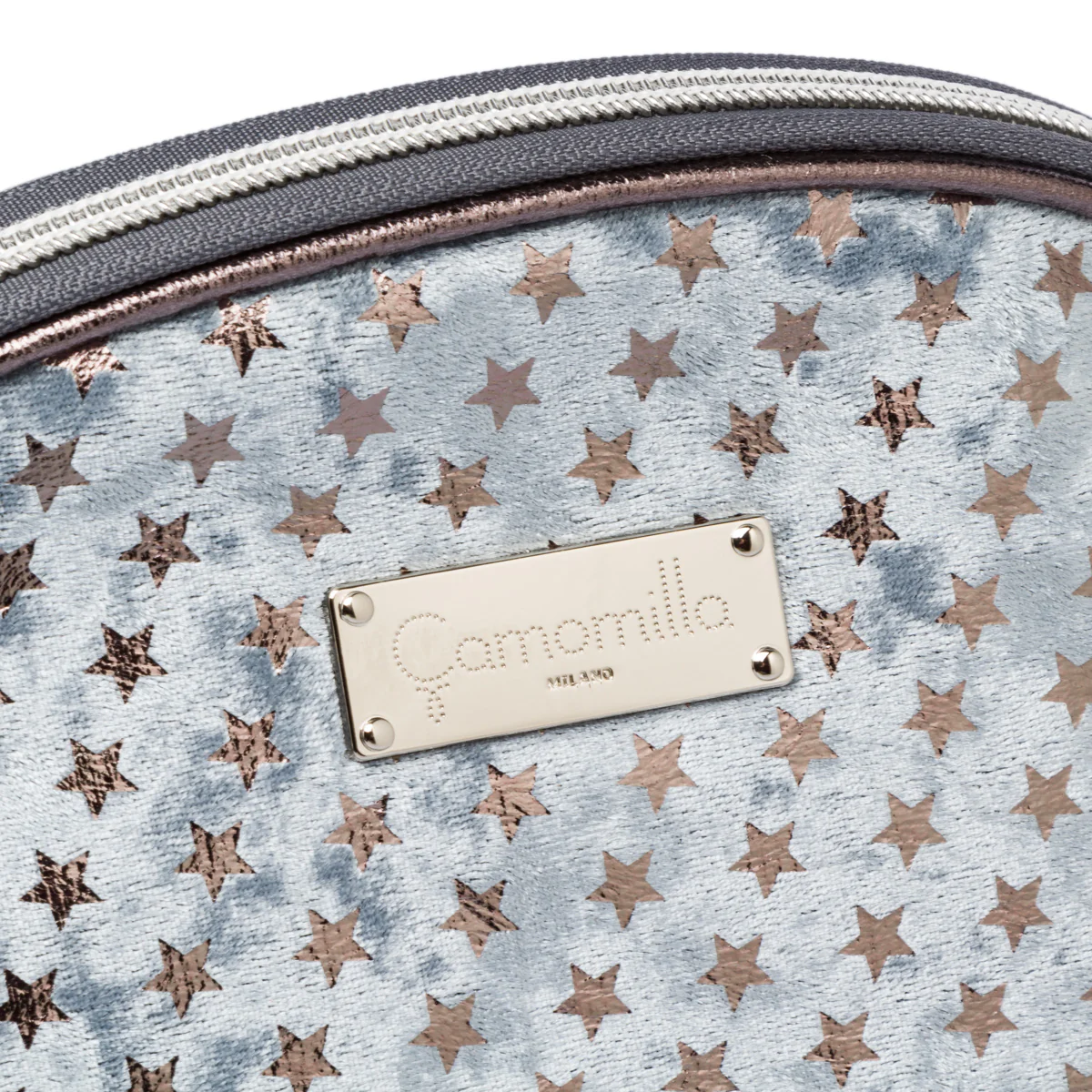 Pouch blu da donna con chiusura a zip Camomilla Milano - Image 3