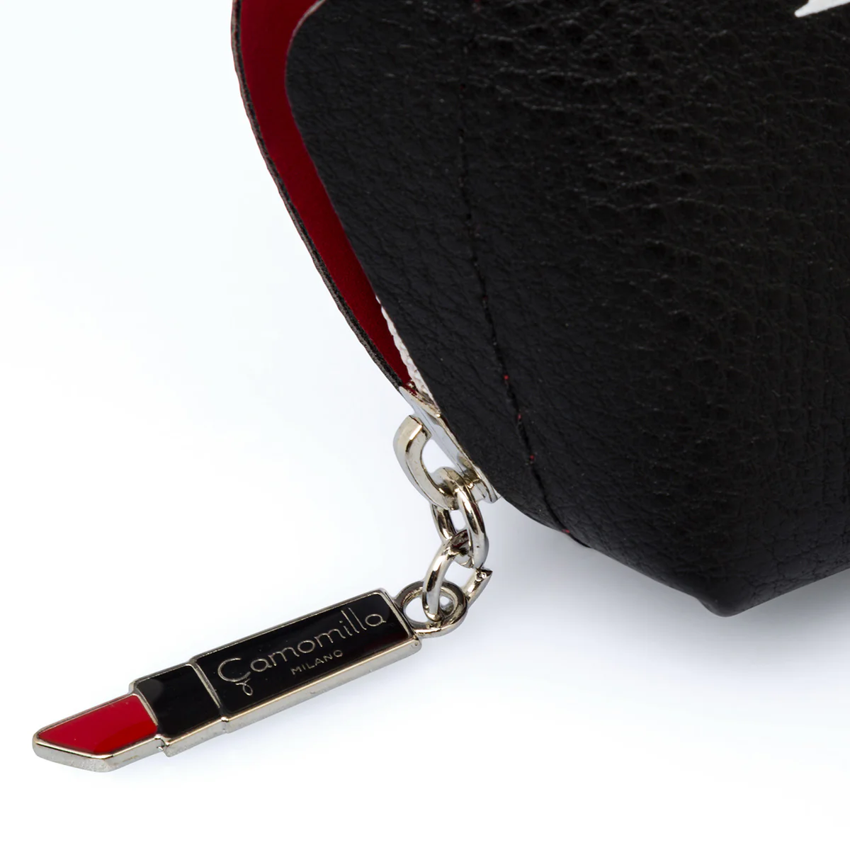 Pouch nera da donna con chiusura a zip Camomilla Milano - Image 5