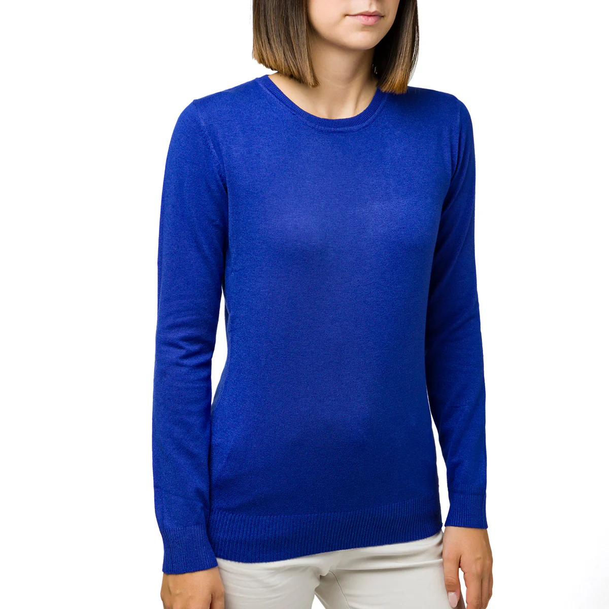 Pullover da donna a girocollo blu elettrico Swish Jeans - Image 3