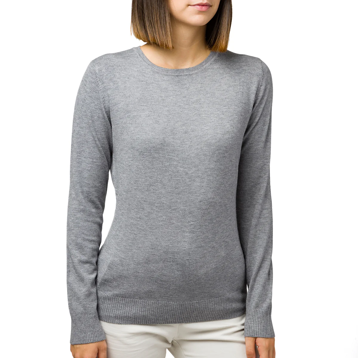 Pullover da donna a girocollo grigio Swish Jeans