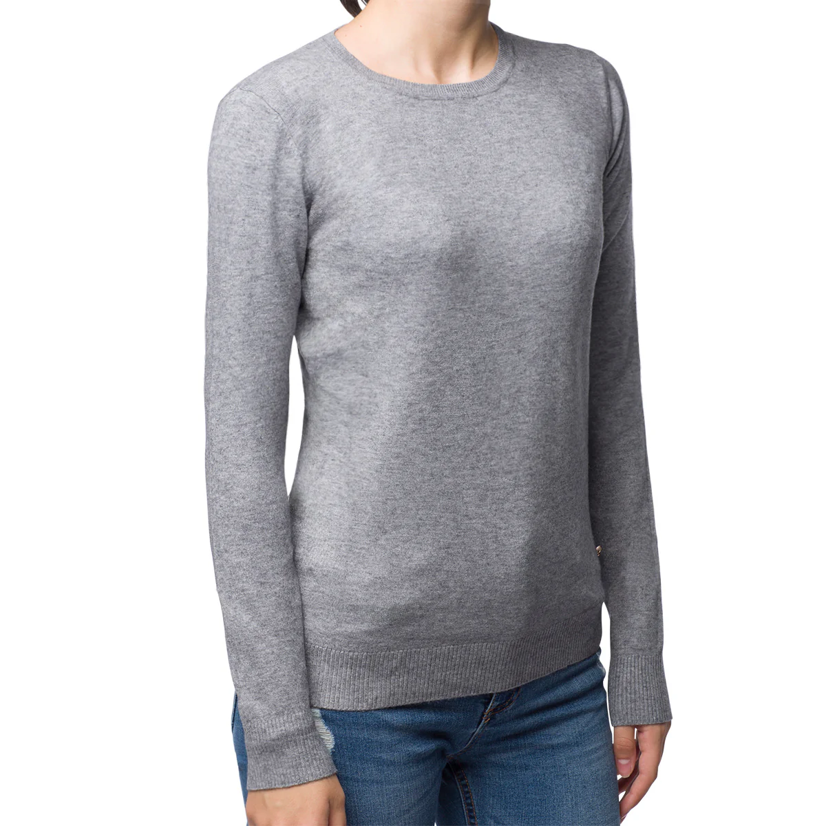 Pullover girocollo grigio da donna Swish Jeans