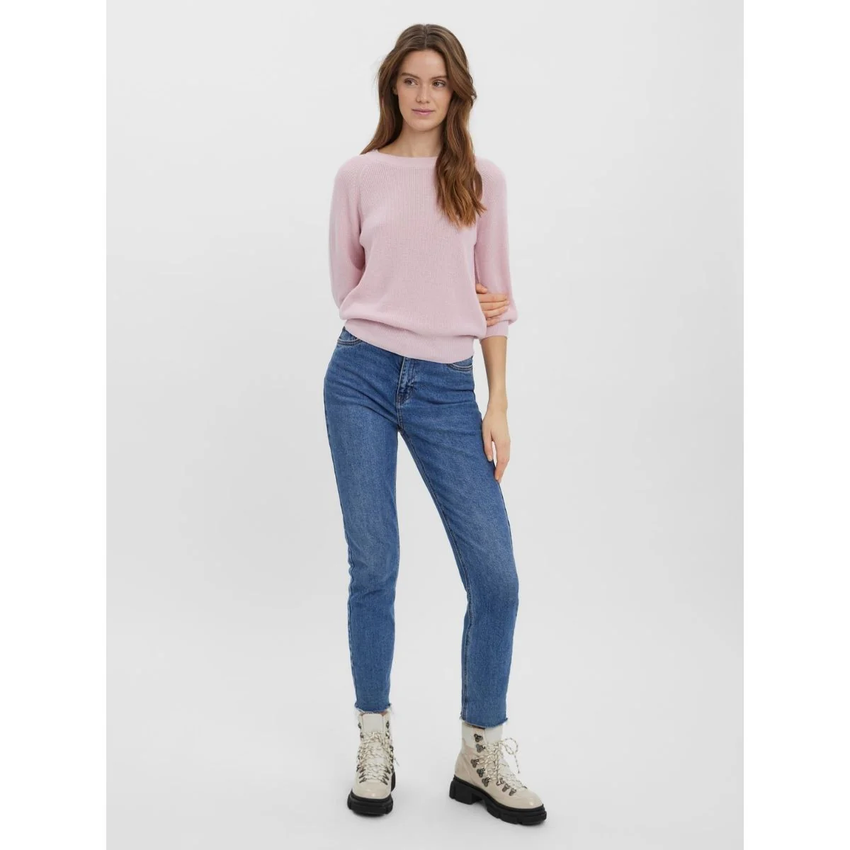 Pullover girocollo rosa in tessuto knit da donna Vero Moda - Image 2