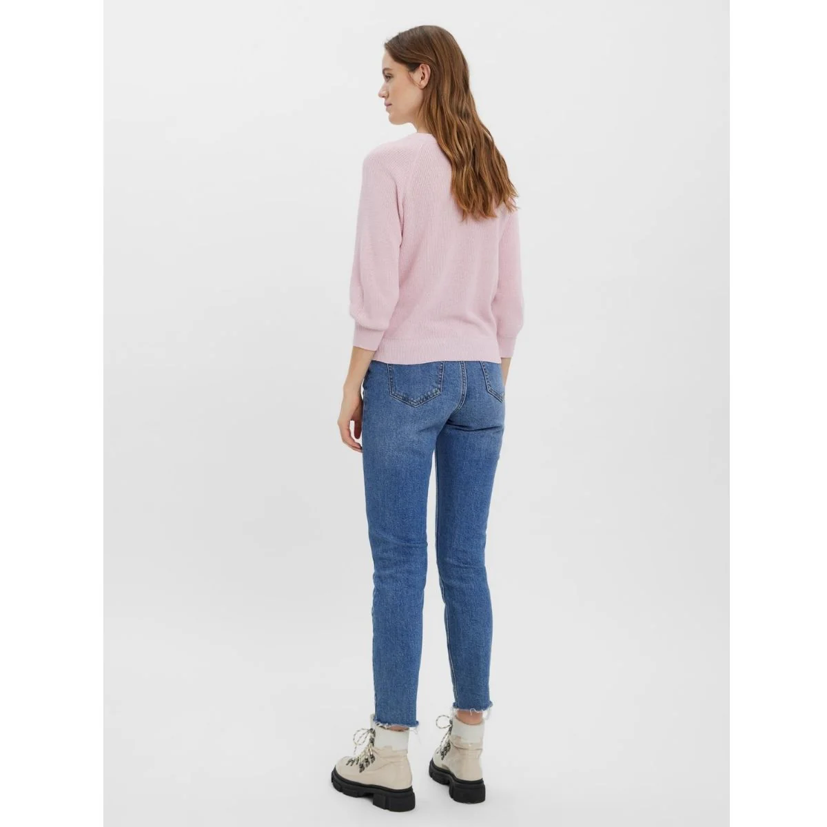 Pullover girocollo rosa in tessuto knit da donna Vero Moda - Image 3