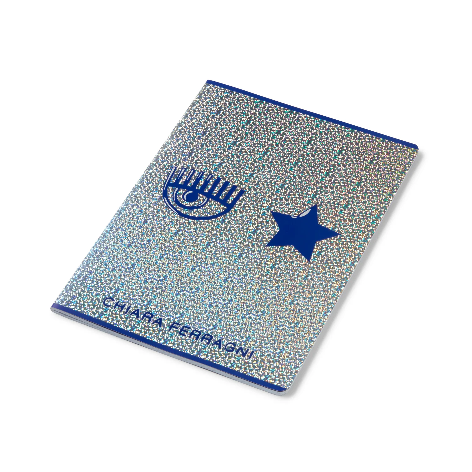 Quaderno a quadretti color argento con glitter e logo blu Chiara Ferragni - Image 4