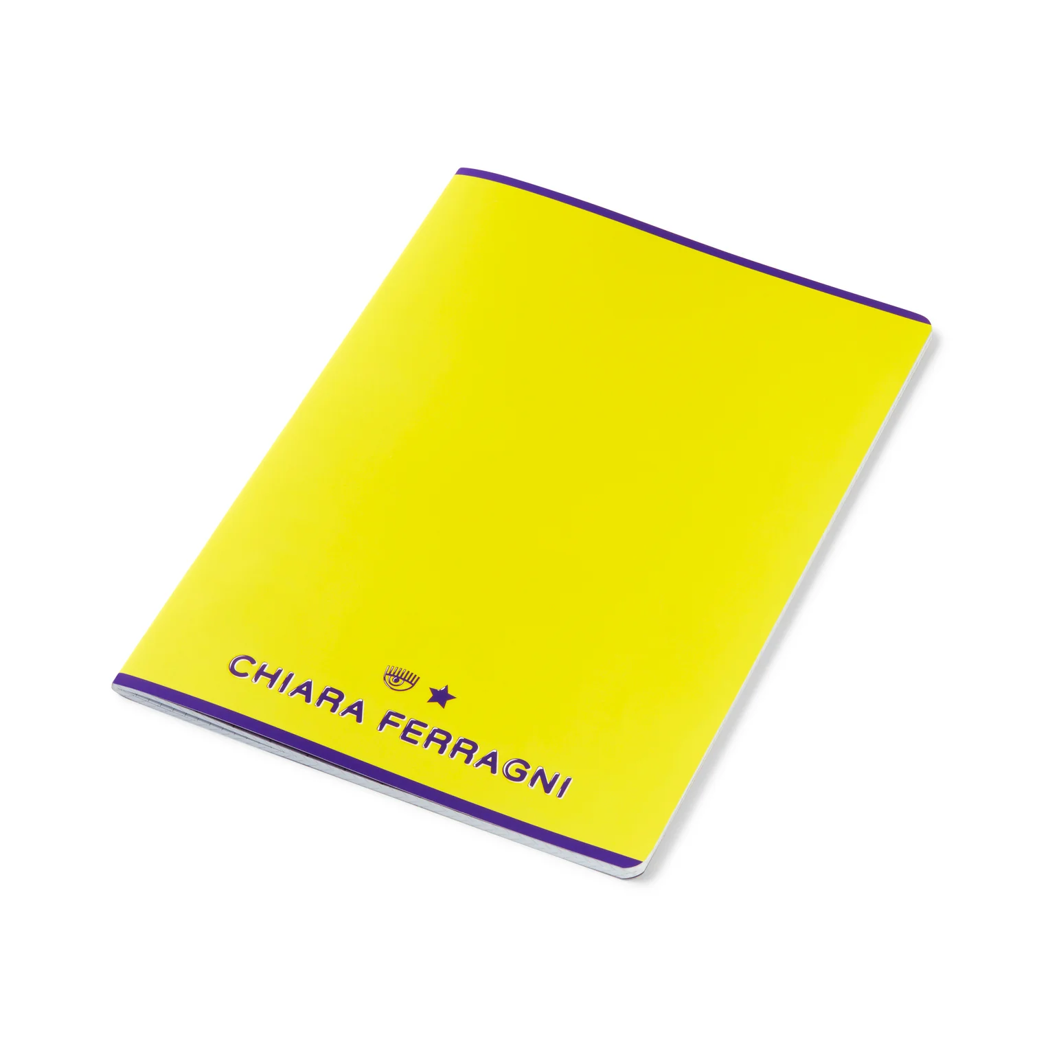 Quaderno a quadretti giallo con logo viola Chiara Ferragni - Image 3