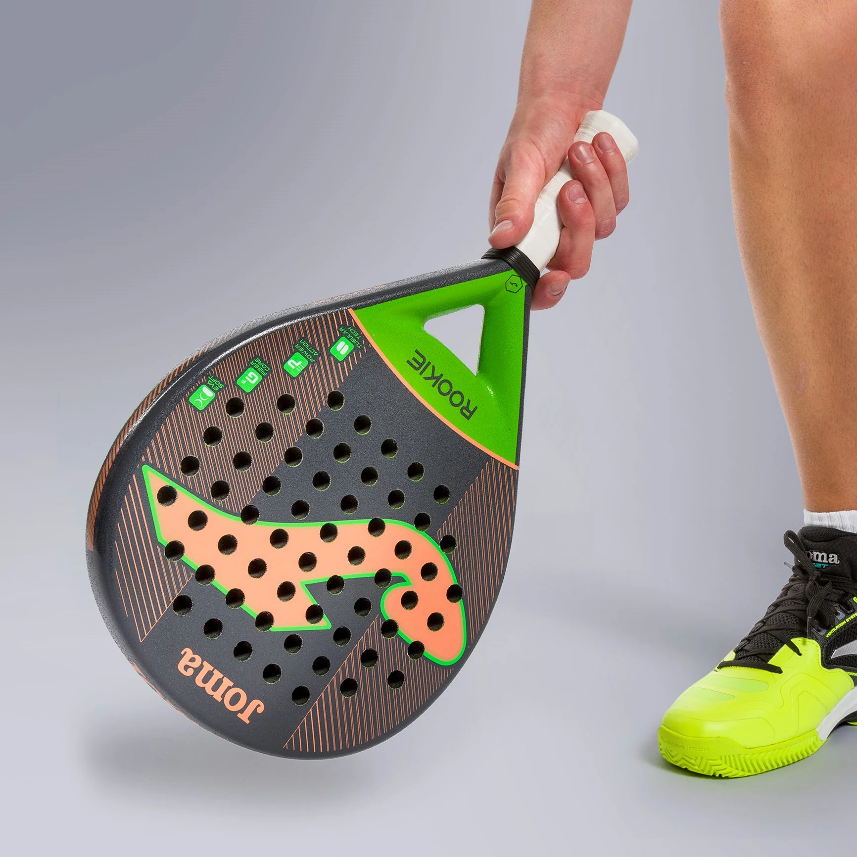 Racchetta da padel arancione, nera e verde Joma Rookie