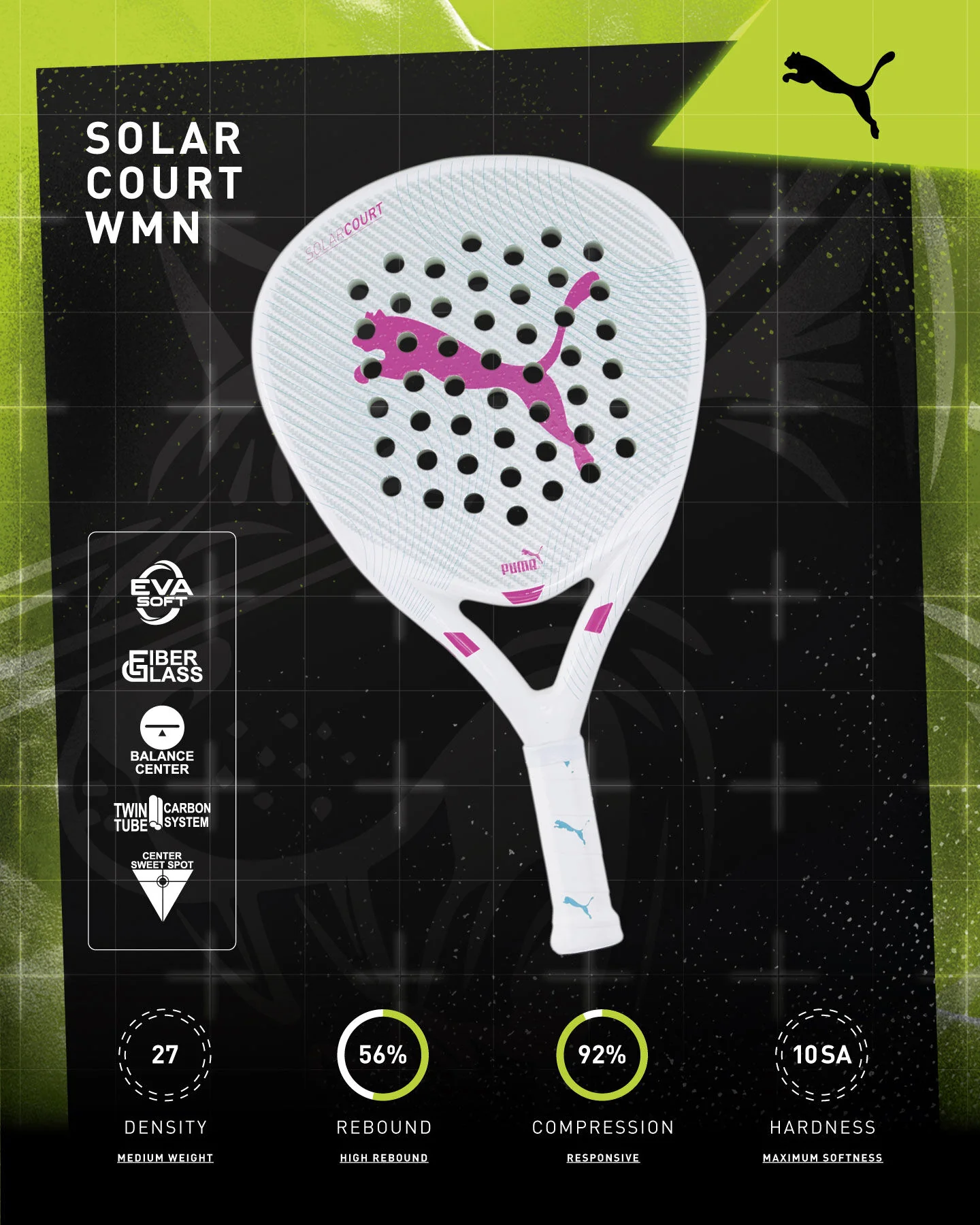 Racchetta da padel bianca Puma SolarCOURT - Image 5