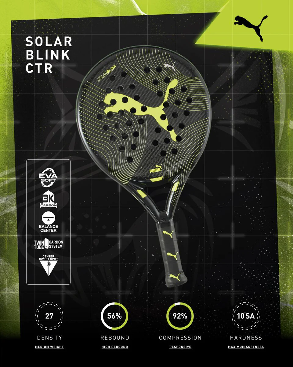 Racchetta da padel nera Puma SolarBLINK CRT - Image 5