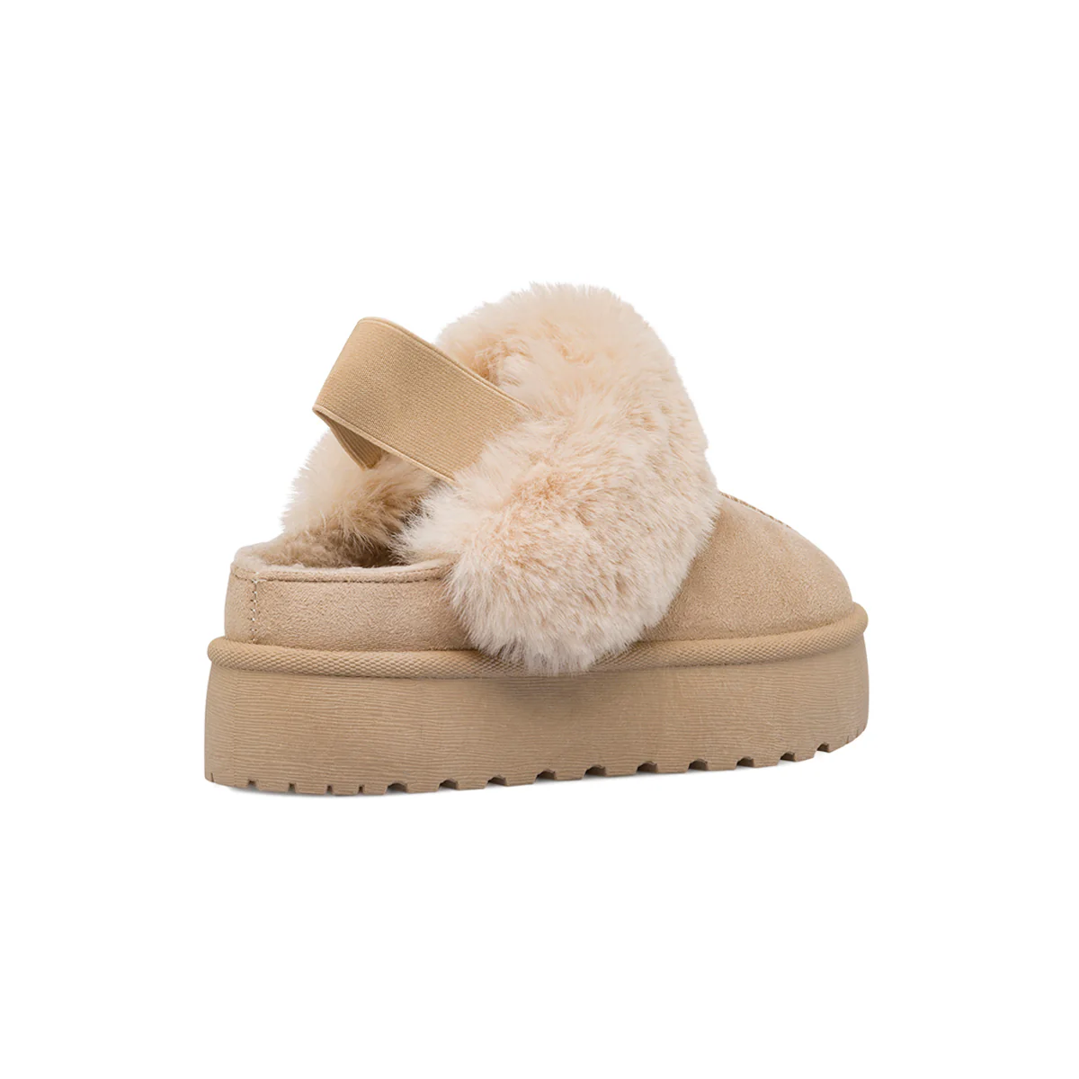 Sabot da donna beige in tessuto con fodera in pelliccia e suola platform Americanino - Image 3