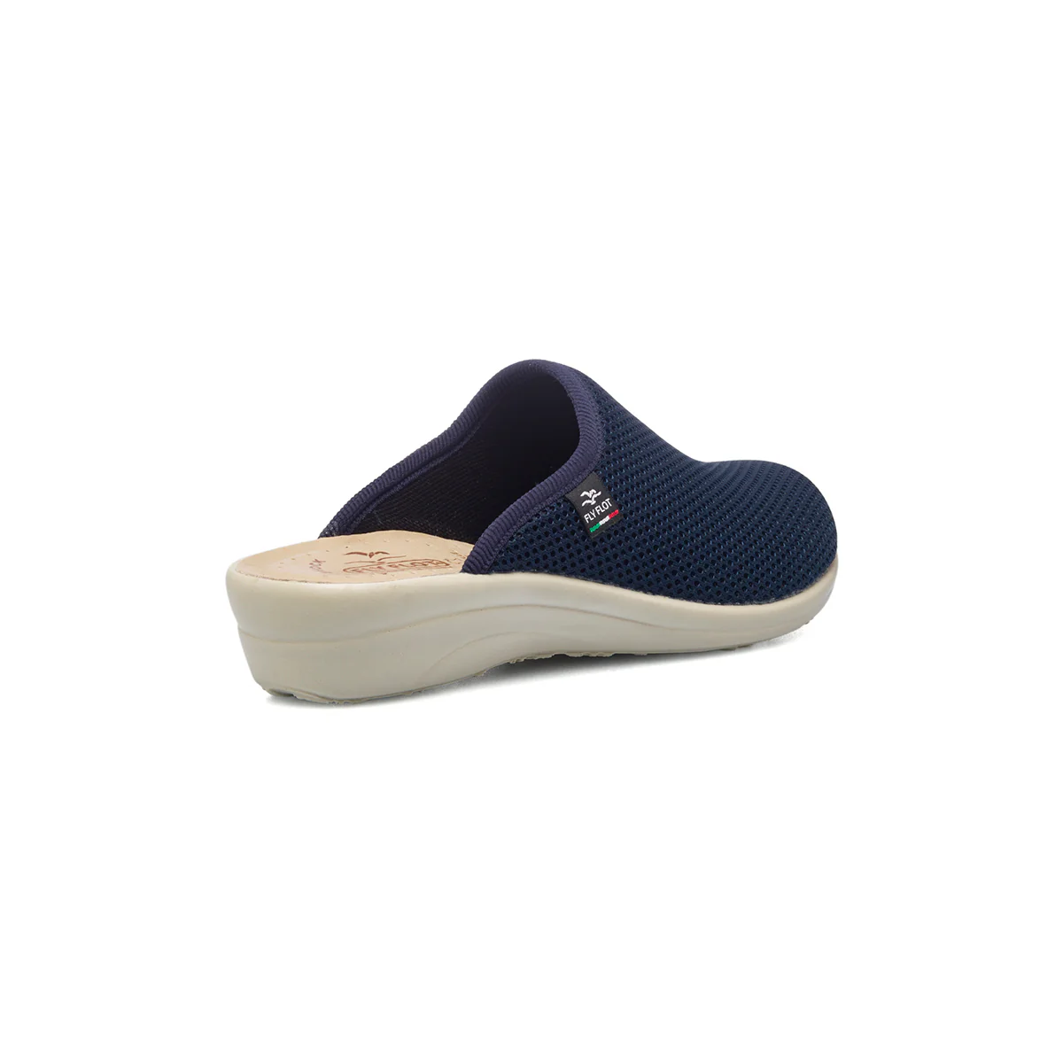 Sabot da donna blu in pelle con sottopiede anatomico Fly Flot - Image 3