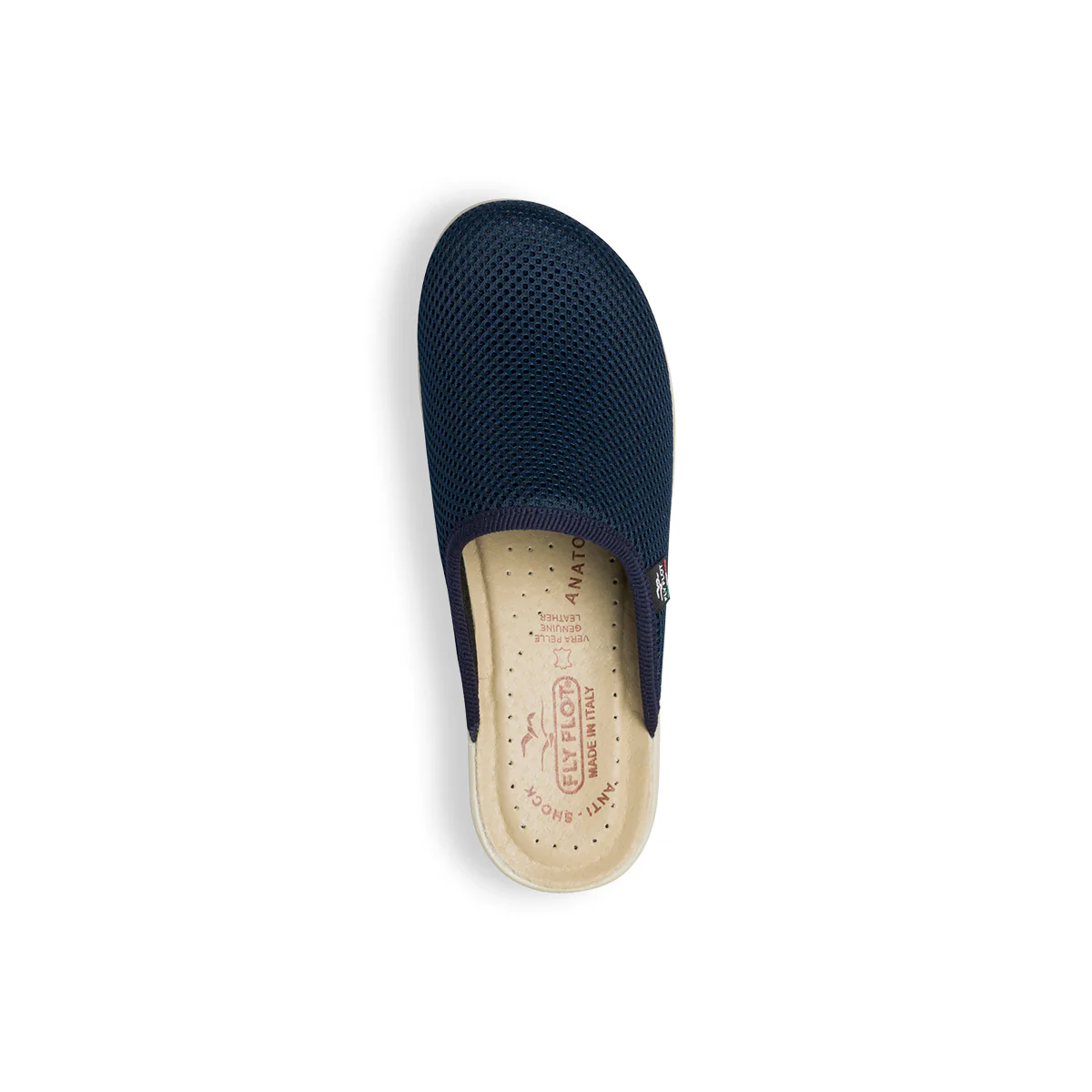 Sabot da donna blu in pelle con sottopiede anatomico Fly Flot - Image 7