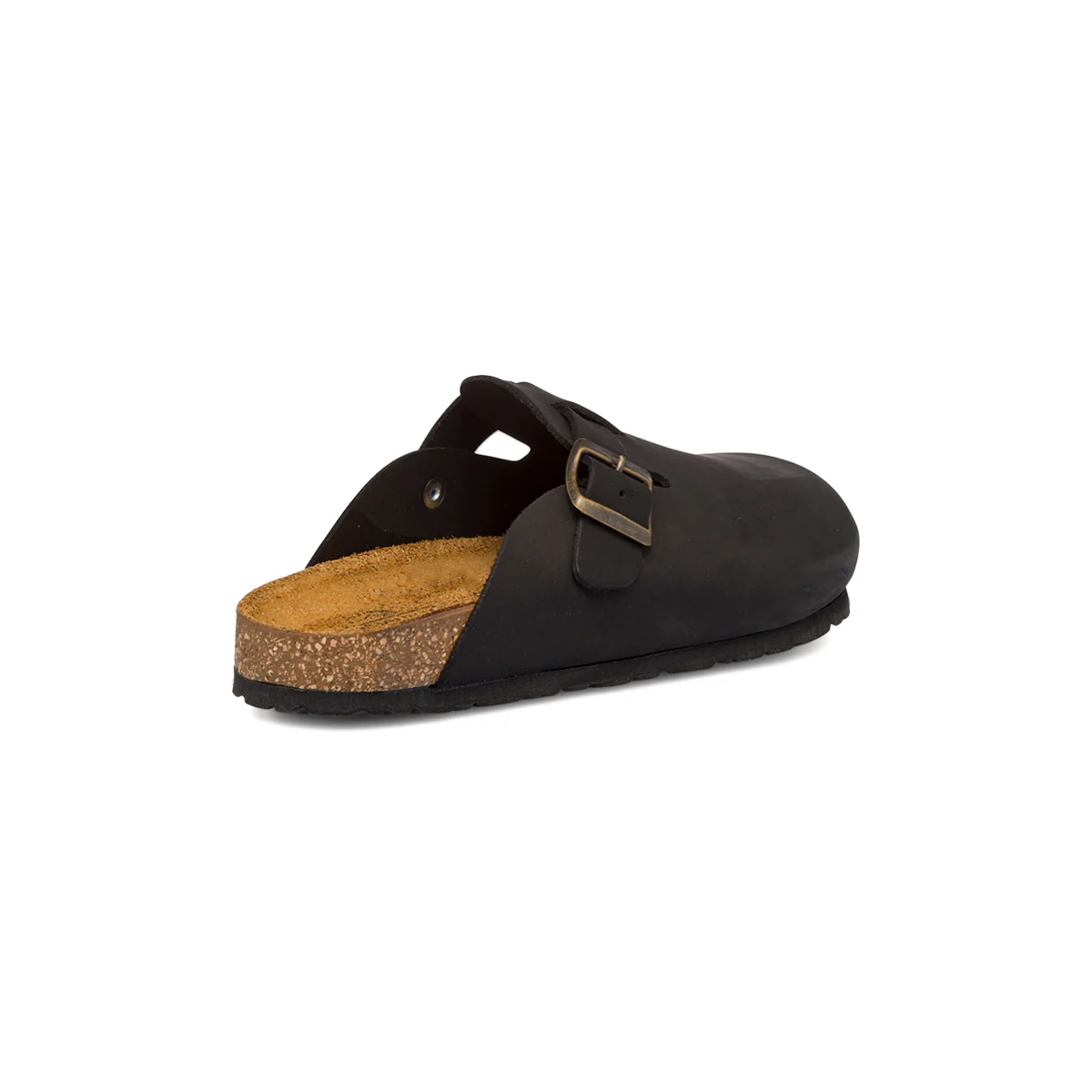 Sabot in pelle nera da donna con cinturino e fibbia Easywalk - Image 3