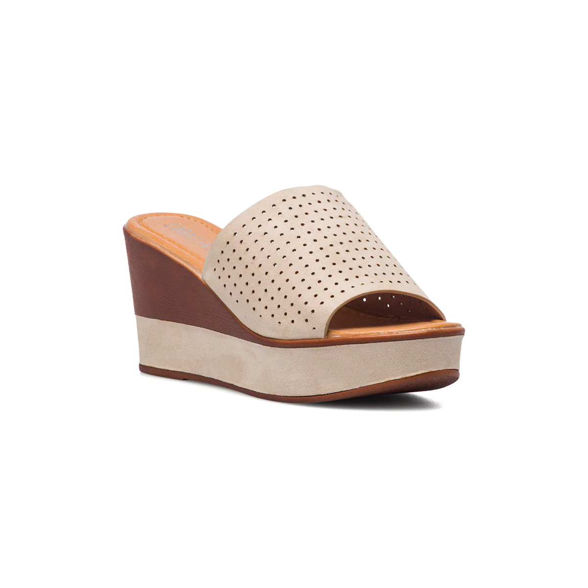 Sandali traforati beige con zeppa 8 cm Lora Ferres - Image 2