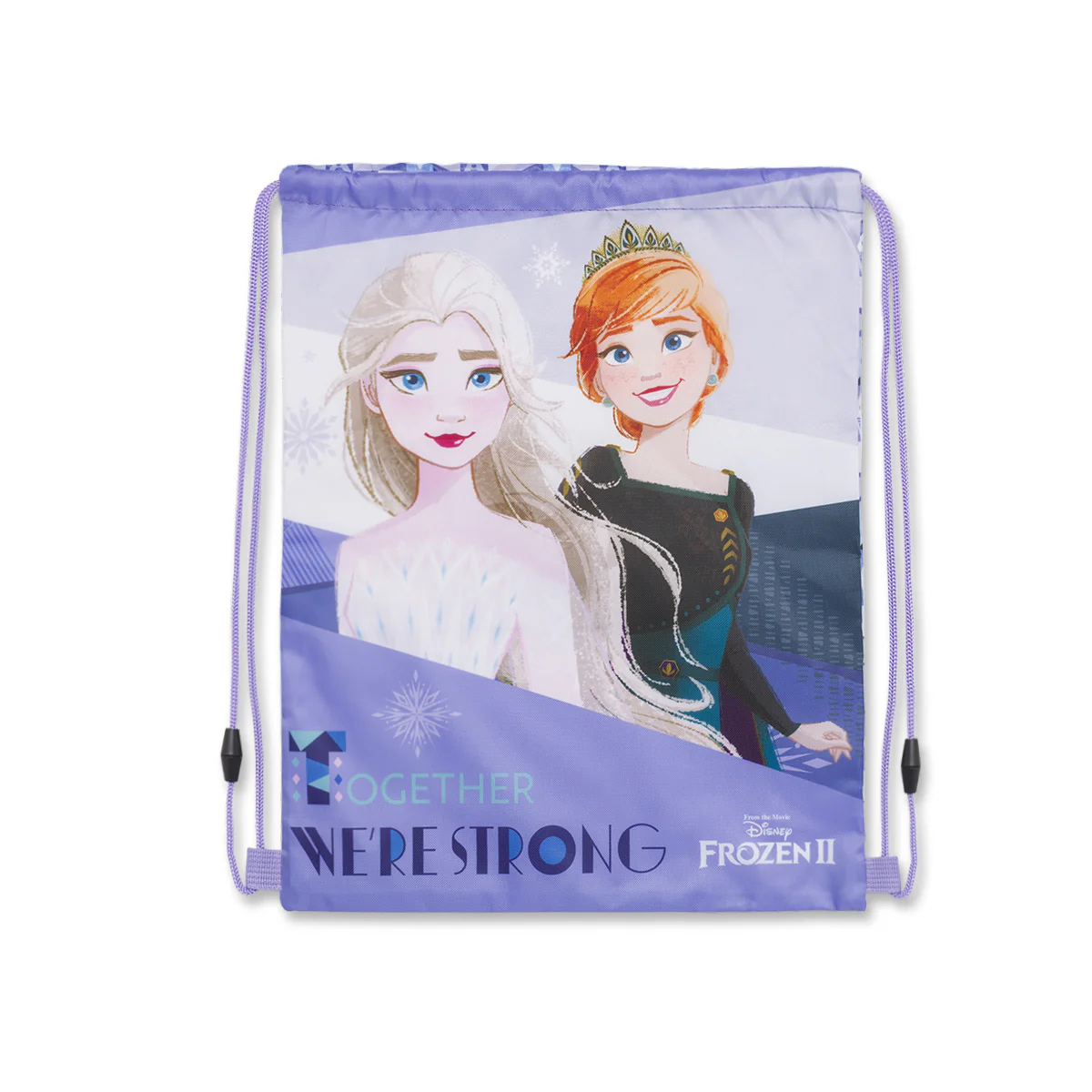 Sacca Disney Frozen II viola con Elsa e Anna e chiusura con coulisse