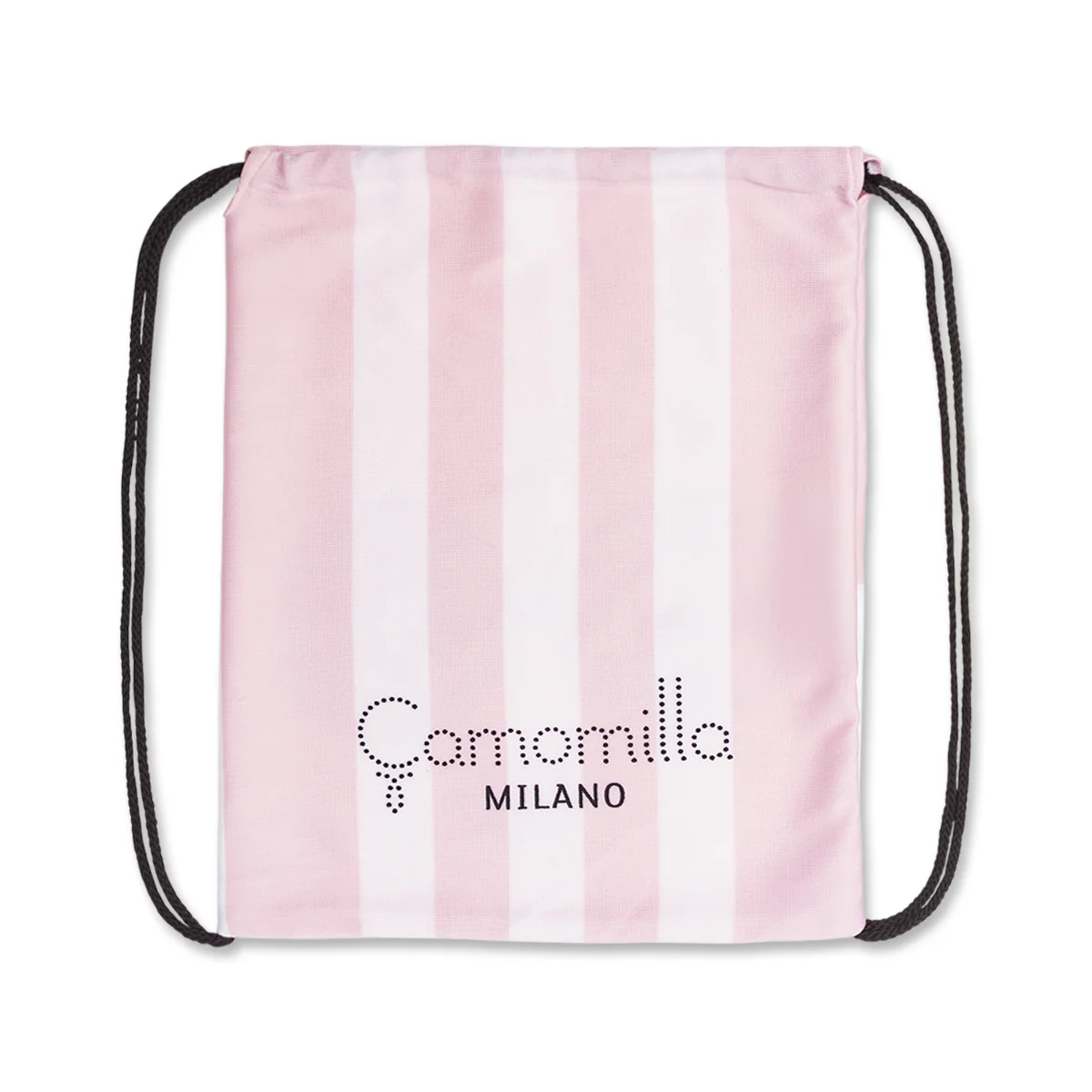 Sacca Mare Camomilla Milano Donna con Coulisse a Righe Rosa e Bianco - Image 3