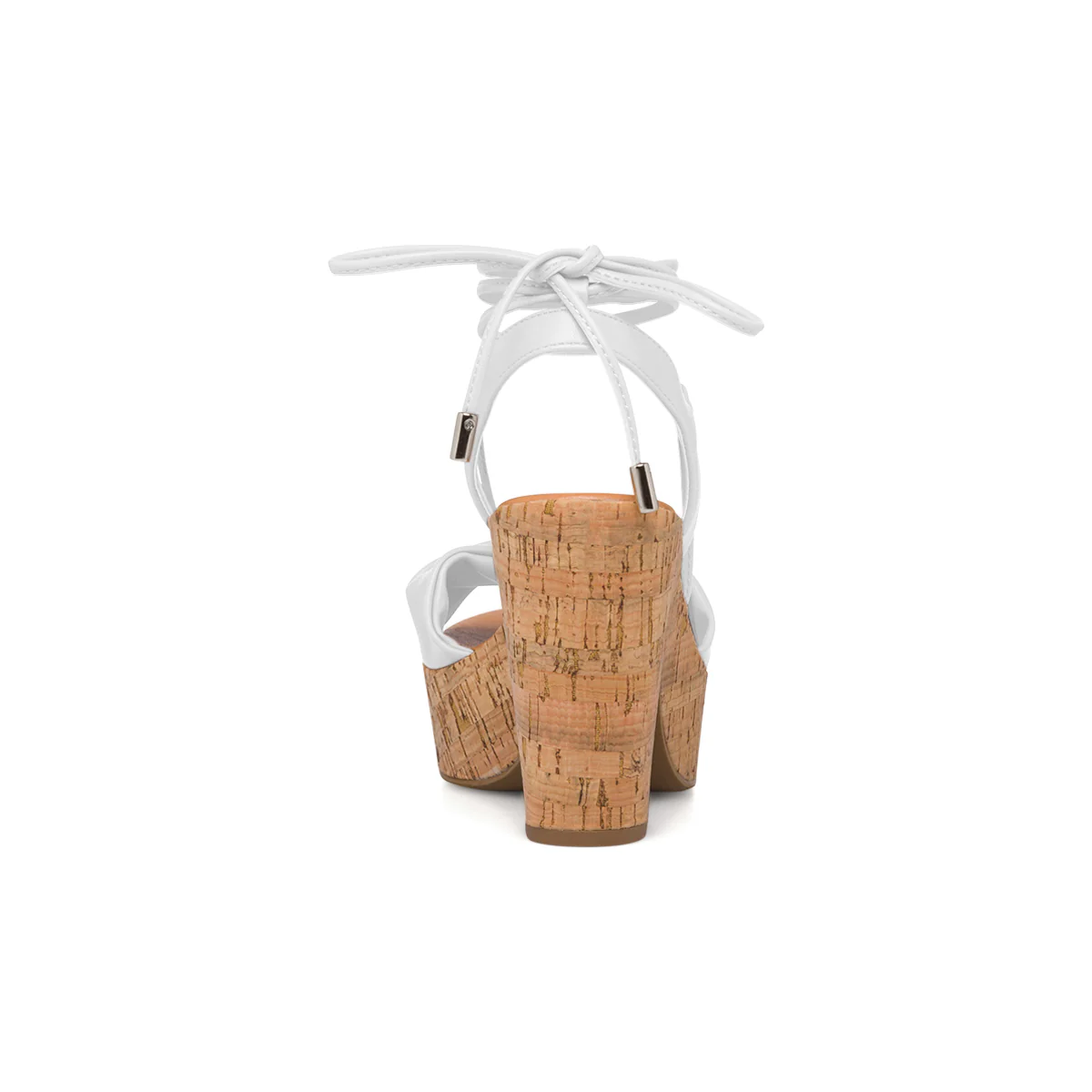 Sandali alla schiava bianchi off-white da donna con laccetti alla caviglia e tacco 10 cm Lora Ferres - Image 4