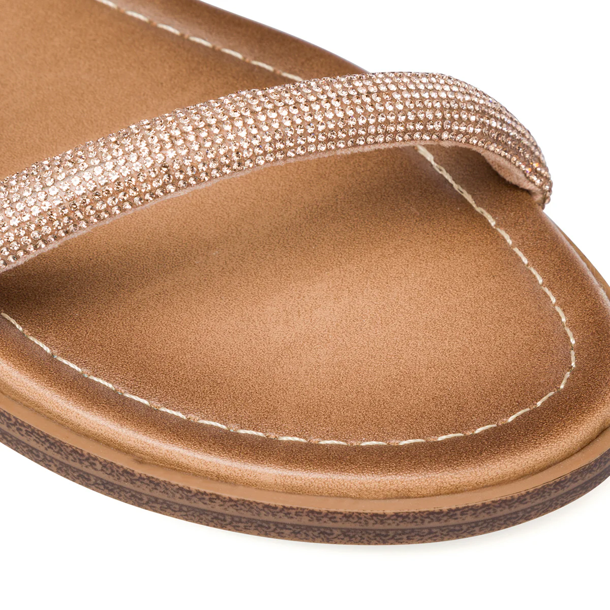 Sandali alla schiava da donna oro rosa con dettaglio gioiello strass Lora Ferres - Image 8